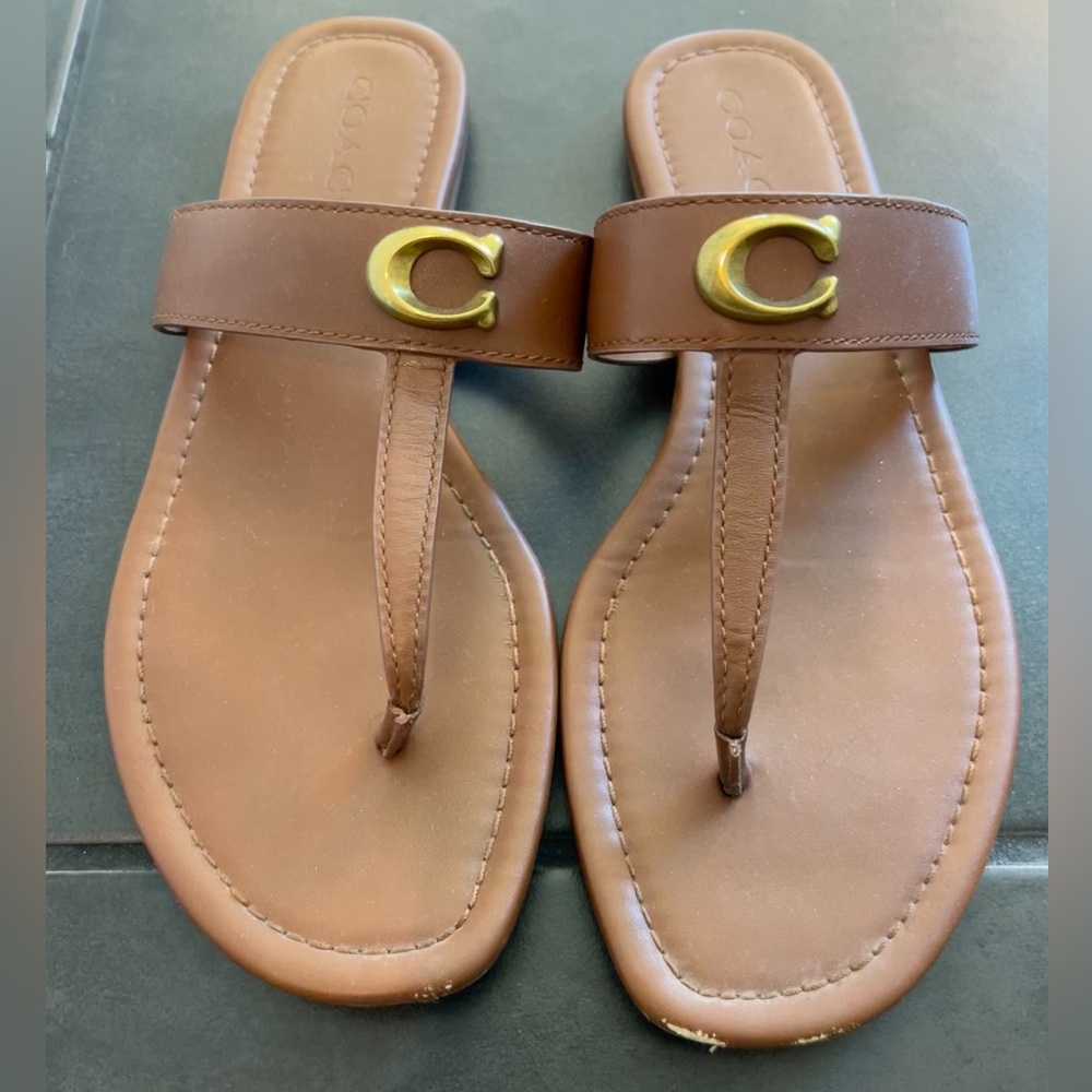 Women’s Coach Sandals Brown Leather 9.5